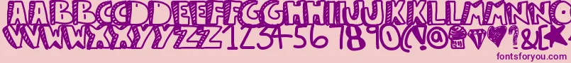 Guestservice-fontti – violetit fontit vaaleanpunaisella taustalla