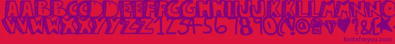 フォントGuestservice – 赤い背景に紫のフォント