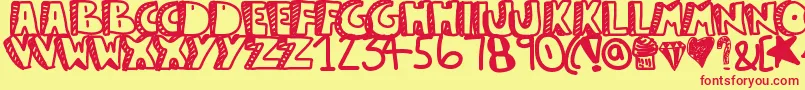 Шрифт Guestservice – красные шрифты на жёлтом фоне