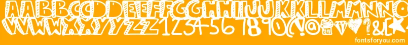 Guestservice Font – White Fonts on Orange Background