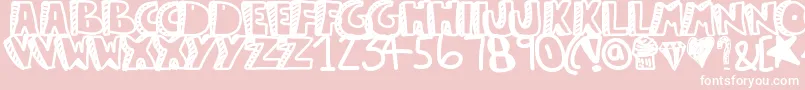 Guestservice-Schriftart – Weiße Schriften auf rosa Hintergrund