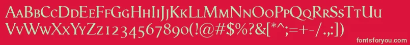 VegaAntikvaSmallcaps Font – Green Fonts on Red Background