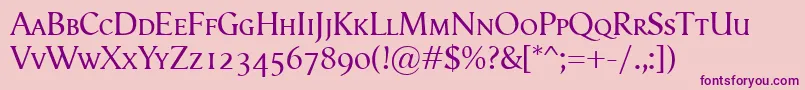 VegaAntikvaSmallcaps Font – Purple Fonts on Pink Background