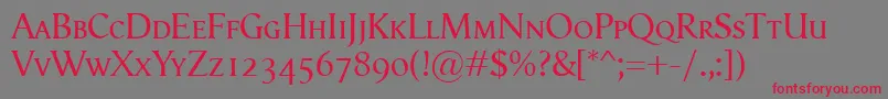 VegaAntikvaSmallcaps Font – Red Fonts on Gray Background