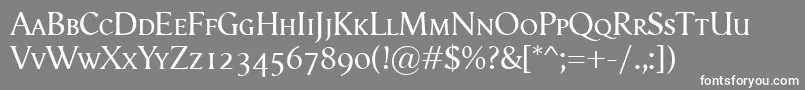 Шрифт VegaAntikvaSmallcaps – белые шрифты на сером фоне
