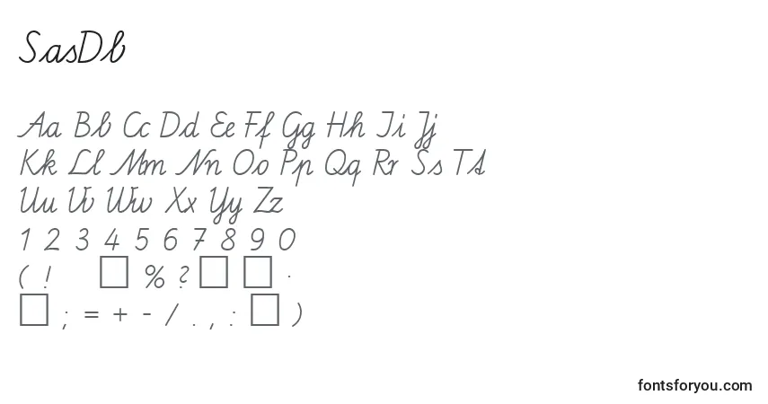 Шрифт SasDb – алфавит, цифры, специальные символы