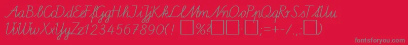 SasDb-Schriftart – Graue Schriften auf rotem Hintergrund