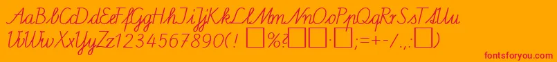 SasDb Font – Red Fonts on Orange Background