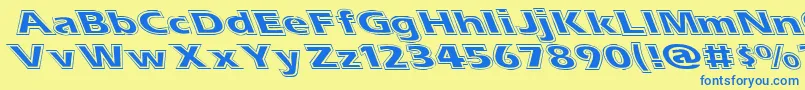 Esascolt Font – Blue Fonts on Yellow Background