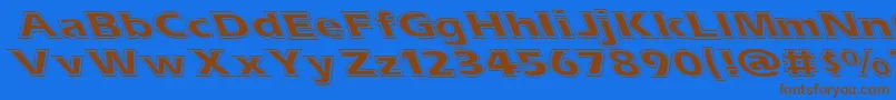 Esascolt Font – Brown Fonts on Blue Background