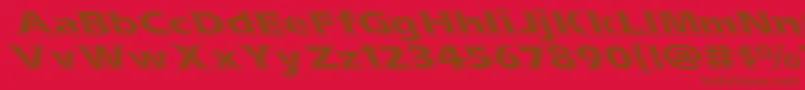 フォントEsascolt – 赤い背景に茶色の文字
