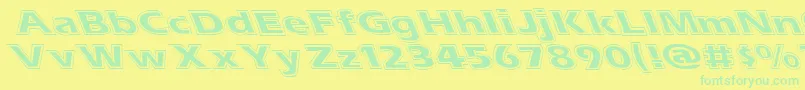 Esascolt Font – Green Fonts on Yellow Background