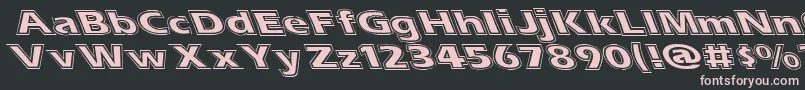 Esascolt-fontti – vaaleanpunaiset fontit mustalla taustalla