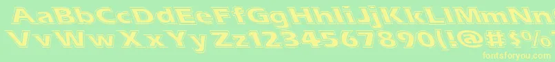 Esascolt-fontti – keltaiset fontit vihreällä taustalla