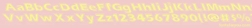 Esascolt Font – Yellow Fonts on Pink Background