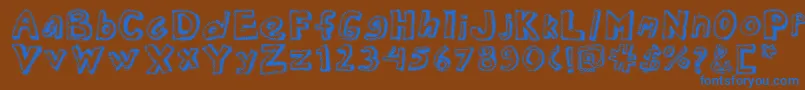 フォントDottednewspaper – 茶色の背景に青い文字