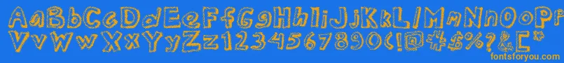 Шрифт Dottednewspaper – оранжевые шрифты на синем фоне