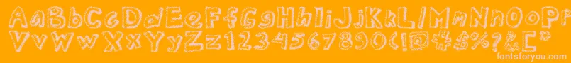 Dottednewspaper Font – Pink Fonts on Orange Background