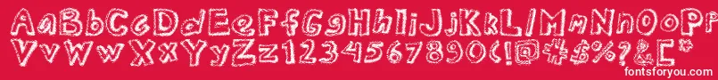 Dottednewspaper-fontti – valkoiset fontit punaisella taustalla