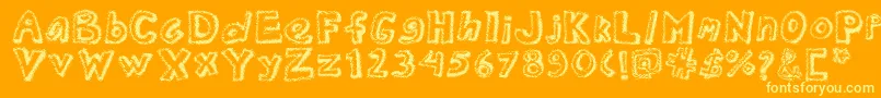 Dottednewspaper Font – Yellow Fonts on Orange Background