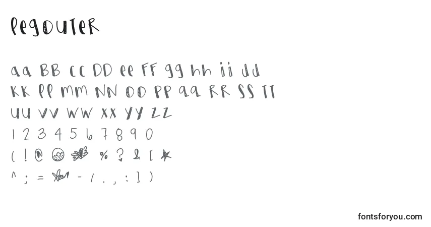 Schriftart Legouter – Alphabet, Zahlen, spezielle Symbole