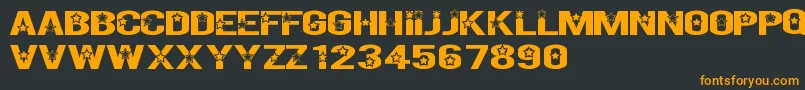 RockXStartTfb-Schriftart – Orangefarbene Schriften auf schwarzem Hintergrund
