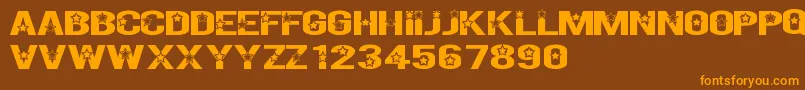 RockXStartTfb Font – Orange Fonts on Brown Background