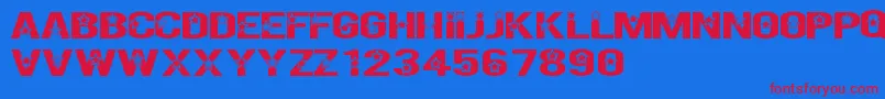 RockXStartTfb Font – Red Fonts on Blue Background