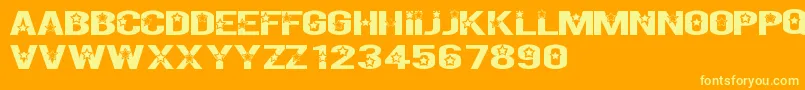 RockXStartTfb Font – Yellow Fonts on Orange Background