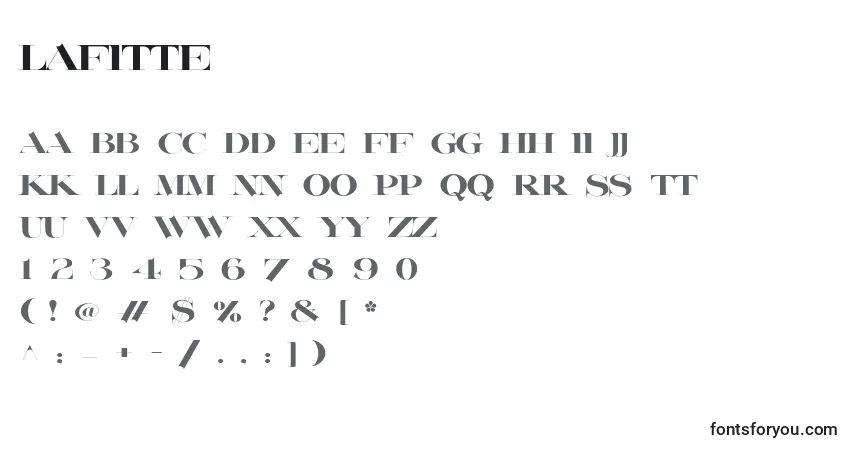 Lafitte-fontti – aakkoset, numerot, erikoismerkit