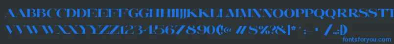 Lafitte Font – Blue Fonts on Black Background