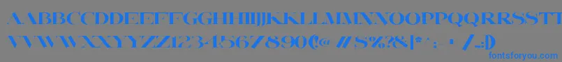 フォントLafitte – 灰色の背景に青い文字