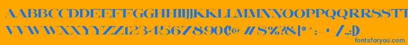 フォントLafitte – オレンジの背景に青い文字