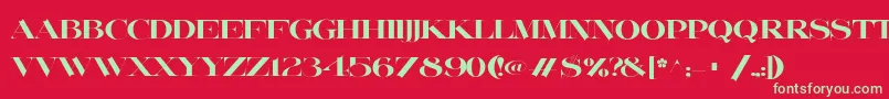 フォントLafitte – 赤い背景に緑の文字