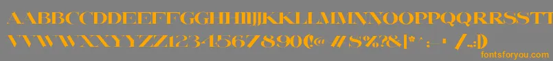 フォントLafitte – オレンジの文字は灰色の背景にあります。