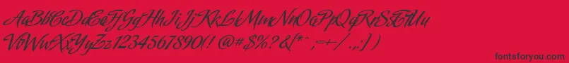 AmorindaAlternates Font – Black Fonts on Red Background