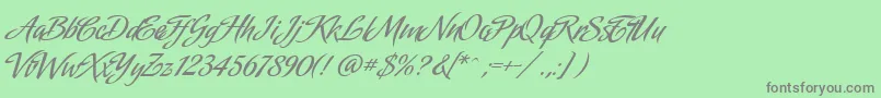 AmorindaAlternates Font – Gray Fonts on Green Background