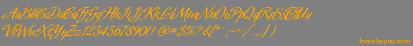 AmorindaAlternates Font – Orange Fonts on Gray Background