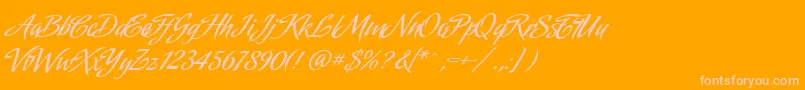 AmorindaAlternates Font – Pink Fonts on Orange Background