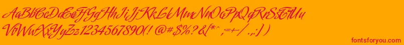 AmorindaAlternates Font – Red Fonts on Orange Background