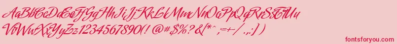 fuente AmorindaAlternates – Fuentes Rojas Sobre Fondo Rosa