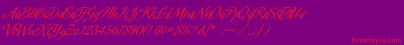 AmorindaAlternates Font – Red Fonts on Purple Background