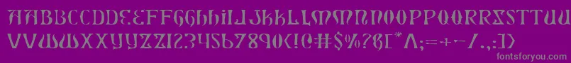 フォントXiphosExpandedLight – 紫の背景に灰色の文字