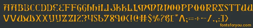 XiphosExpandedLight Font – Orange Fonts on Black Background