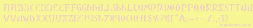 XiphosExpandedLight Font – Pink Fonts on Yellow Background