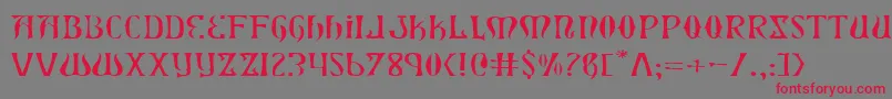 XiphosExpandedLight Font – Red Fonts on Gray Background