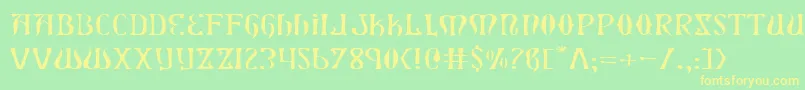 XiphosExpandedLight Font – Yellow Fonts on Green Background