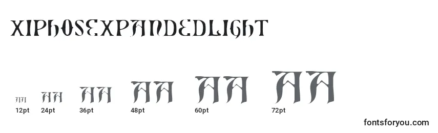 Größen der Schriftart XiphosExpandedLight