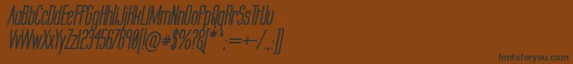 フォントLabtopSecundoBoldItalic – 黒い文字が茶色の背景にあります