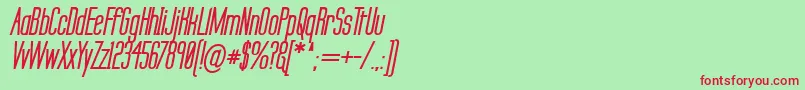 LabtopSecundoBoldItalic Font – Red Fonts on Green Background